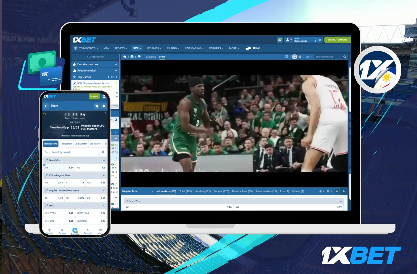1xBet Basketball Markets